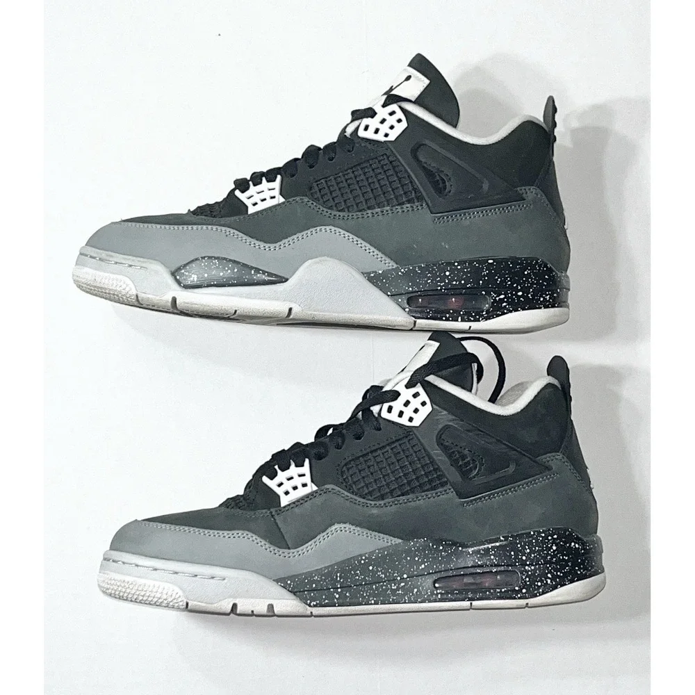 Air Jordan 4 Fear Sneakers Men's 10.5 Black Gray FQ8138-002 Retro Basketball
